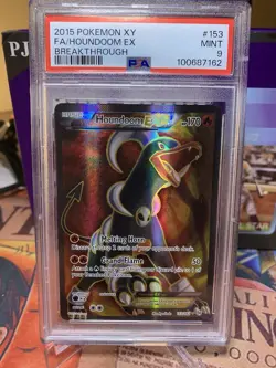 Houndoom EX Full Art Ultra Rare Card 153/162 XY Breakthrough Mint PSA 9 Low Pop - Image 1