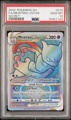 Pokemon Mewtwo VSTAR TCG Card #79 Pokemon Go PSA 10 - Image 1