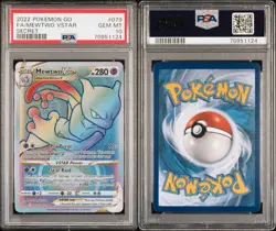 Pokemon Mewtwo VSTAR TCG Card #79 Pokemon Go PSA 10 - Image 3