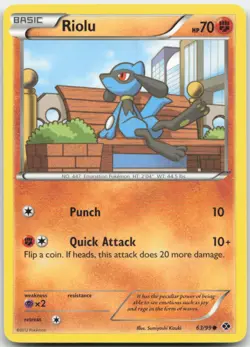 Riolu 63/99 Next Destinies Pokemon Card LP - Image 1