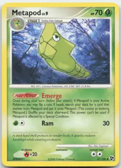 Metapod 47/106 Great Encounters Pokemon Card LP - Image 1