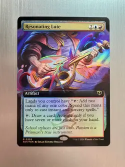Resonating Lute - 355 - MTG: Secrets of Strixhaven - Extended Art - FOIL - Image 1