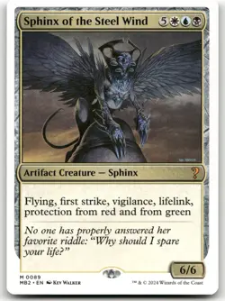 Sphinx of the Steel Wind (White Border) #89 (NM) Mystery Booster 2 MB2 Magic MTG - Image 1