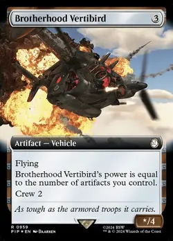Brotherhood Vertibird Extended Art Surge Foil - PIP 0959 - NM - MTG Magic - Image 1
