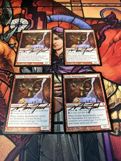 Goblin Bushwhacker x 4 Signed!! Nice Conditions MTG - Image 2