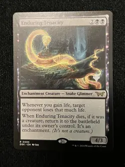 MTG Enduring Tenacity EX/NM Duskmourn: House of Horror Promo Stamp - Image 1