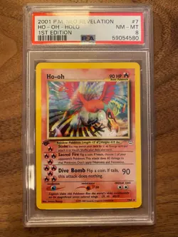 First Edition 2001 Pokemon Neo Revelation 7/64 Ho-oh Holo PSA NM-MT 8 - Image 1