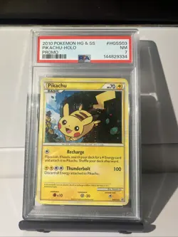 *2 Swirls* 2010 Pokemon HGSS Pikachu Holo Promo #HGSS03 PSA 7 Near Mint - Image 1
