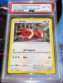 2021 Pokemon Eevee SWSH175 Sword & Shield Black Star Promo Holo PSA 8 - Image 3