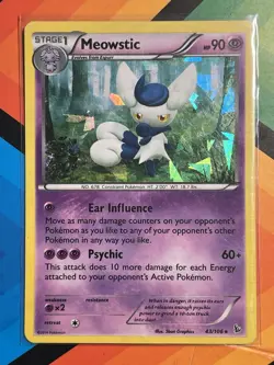 Pokemon TCG Meowstic Flashfire 43/106 Cracked Ice Holo Rare MP - Image 1