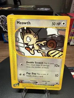Meowth Expedition Base Set 121/165 Pokemon 2002 Vintage E Reader WOTC - Image 1