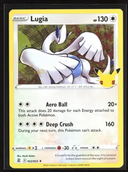 Pokemon TCG - Lugia Holo Holo Rare Celebrations 022/025 NM - Image 1