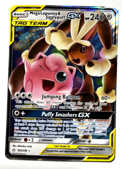 Pokemon -Mega Lopunny & Jigglypuff GX Tag Team 165/236 Full Art Ultra Rare - Image 1