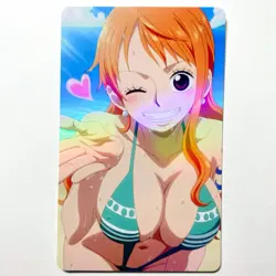 One Piece Nami Sexy Doujin Waifu Girl Anime Hentai Art Goddess Card - Image 1