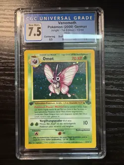 Pokemon TCG Venomoth Omot Jungle Holo Card 13/64 German 1st Edition CGC 7.5 - Image 1