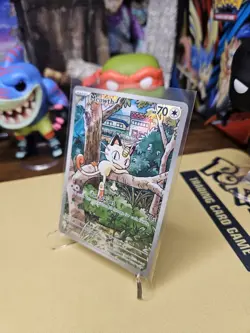 Pokemon Meowth 106/094 Me02: Phantasmal Flames Illustration Rare Holo 70 HP - Image 3