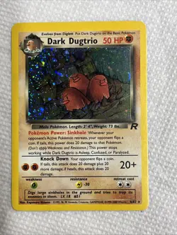 2000 Pokemon Team Rocket Dark Dugtrio Holo 6/82 Free Shipping - Image 1