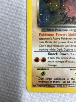 2000 Pokemon Team Rocket Dark Dugtrio Holo 6/82 Free Shipping - Image 4