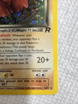 2000 Pokemon Team Rocket Dark Dugtrio Holo 6/82 Free Shipping - Image 5