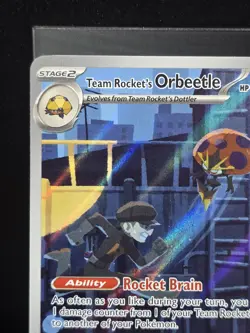 Pokemon Team Rocket’s Orbeetle 198/182 Destined Rivals Illustration Rare NM - Image 5