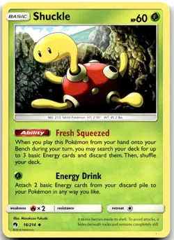 Pokemon Shuckle Lost Thunder SM8 #16/214 Uncommon LP SET FILLER *LOOK* - Image 1