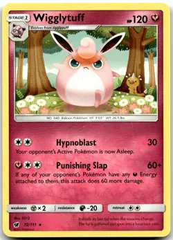 Pokemon Wigglytuff Crimson Invasion SM04 #72/111 Rare LP SET FILLER!! - Image 1
