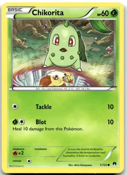 Pokemon Chikorita BREAKpoint BKP #1/122 Common LP BUY 2, 1 FREE! - Image 1