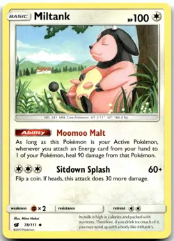 Pokemon Miltank Crimson Invasion SM04 #78/111 Uncommon LP SET FILLER!! - Image 1