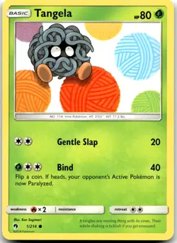 Pokemon Tangela Lost Thunder SM8 #1/214 Common LP SET FILLER *LOOK* - Image 1