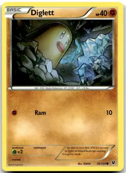 Pokemon Diglett Fates Collide FCO #36/124 Common LP BUY 2, 1 FREE! - Image 1
