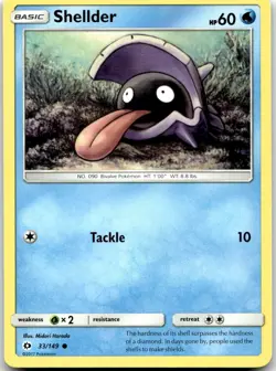 Pokemon Shellder Base Set SM01 #33/149 Common LP BUY 2, 1 FREE! - Image 1