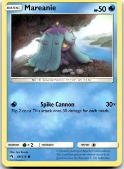 Pokemon Mareanie Lost Thunder SM8 #68/214 Common LP SET FILLER *LOOK* - Image 1