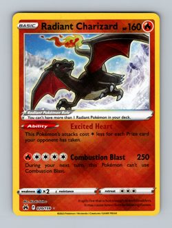 Radiant Charizard 020/159 Near Mint Crown Zenith Holo NM Pokemon 2023 - Image 1