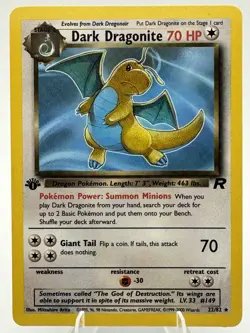 Pokemon Dark Dragonite 1st Edition Team Rocket 22/82 WOTC NM-LP - Image 1