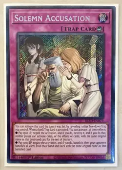 Yugioh! 1x Solemn Accusation BLZD-EN079 Secret Rare 1st Ed NM - Image 1