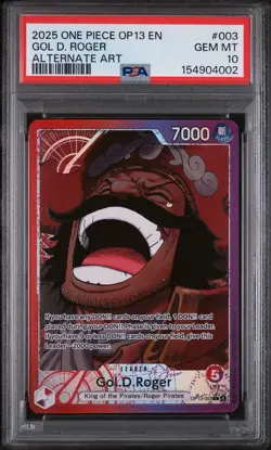 2025 ONE PIECE OP13-CARRYING ON HIS WILL ALTERNATE ART #003 GOL D. ROGER PSA 10 - Image 1