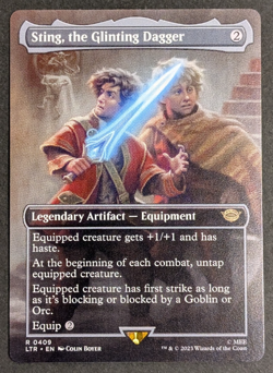 MTG Card - 1x Sting the Glinting Dagger - LOTR - NM Borderless - Magic - #409 - Image 1