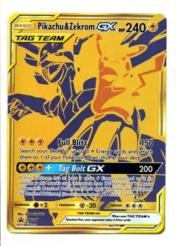 Pikachu & Zekrom GX SM248 Ultra Rare Black Star Promo Pokemon Card - Image 1