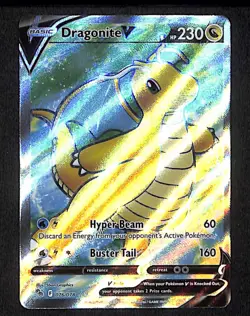 Dragonite V 076 Ultra Rare Pokemon Pokemon GO 078 Holo 2022 - Image 1