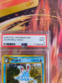 Pokemon Card Azumarill Neo Genesis Gsnw 2000 Vintage Rare Japanese PSA 9 - Image 4