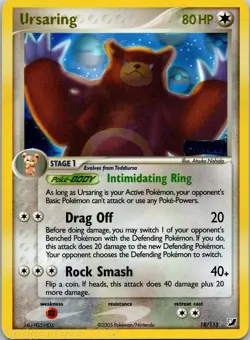 Ursaring 18/115 Holo Rare Unseen Forces Pokemon Reverse Holo LP - Image 1