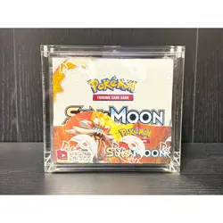Pokemon TCG Sun & Moon Base Set Booster Box Factory Sealed (With Acrylic Case) - Image 1