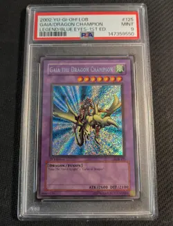 Yugioh Gaia the Dragon Champion LOB-125 1st PSA 9 + Octavius GLAS 1st PSA 10 - Image 1