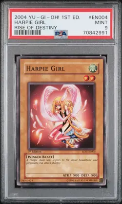 Yugioh Rise of Destiny 1st RDS-EN004 Harpie Girl PSA 9 (Banned Uncensored Art) - Image 1