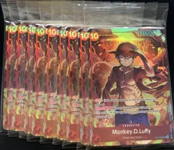 One Piece TCG Monkey D Luffy ST10-006 Treasure Booster Set Promo SEALED (x9) - Image 1