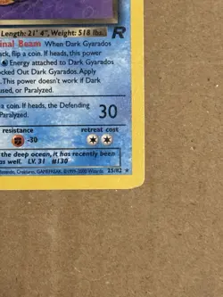 Pokemon Dark Gyarados Rare Card 25/82 Team Rocket Unlimited 70 HP English - Image 4