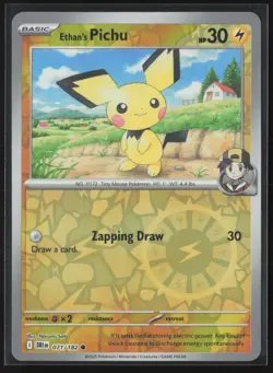 Ethan's Pichu Common SV10: Destined Rivals 071/182 NM Pokemon Card Reverse Holo - Image 1