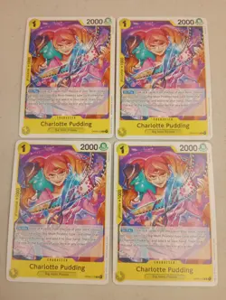 4X Charlotte Pudding OP03-112 Rare Yellow One Piece Card TCG English - Image 1