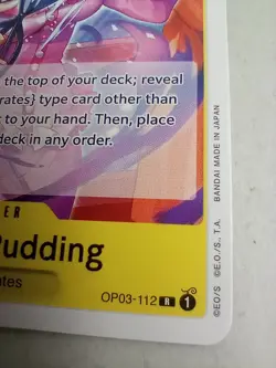 4X Charlotte Pudding OP03-112 Rare Yellow One Piece Card TCG English - Image 4