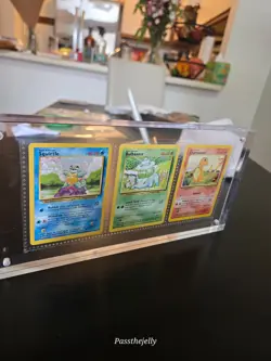 Vtg Pokemon Card WOTC Starter Squirtle Bulbasaur Charmander Arcrlic Display Case - Image 3